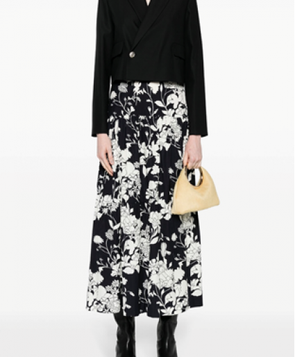 Maje 黑白印花長裙